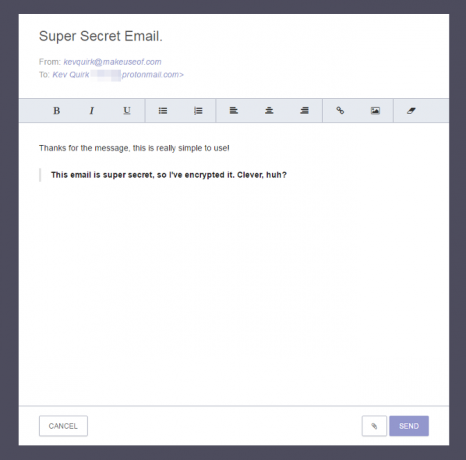 ProtonMail Encrypted Answer