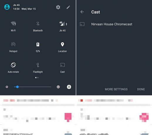 Zrcadlení obrazovky zařízení Chromecast Android