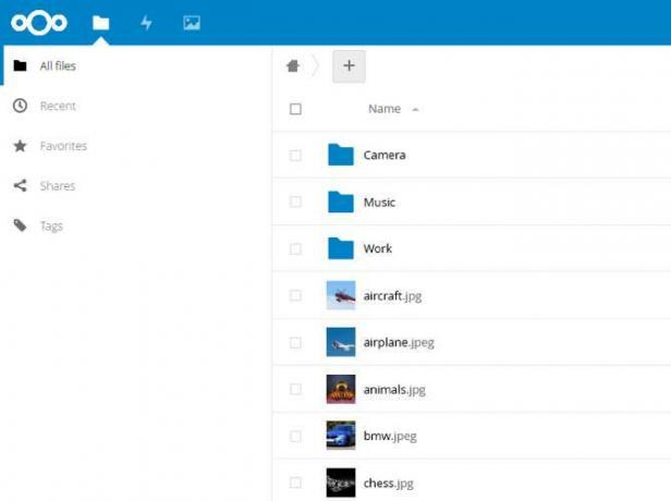 Uživatelské rozhraní Nextcloud