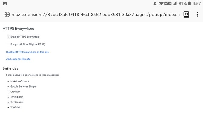 HTTPS Everywhere Firefox Android