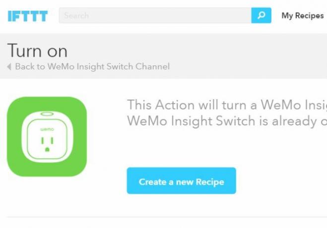 WeMo Maker IFTTT přepínač receptů