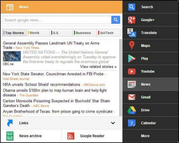 Černá nabídka: Přístup ke všem službám Google v rámci jediné nabídky [Chrome] News