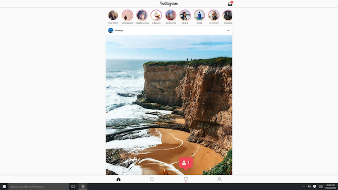 Instagram Windows 10 plochy