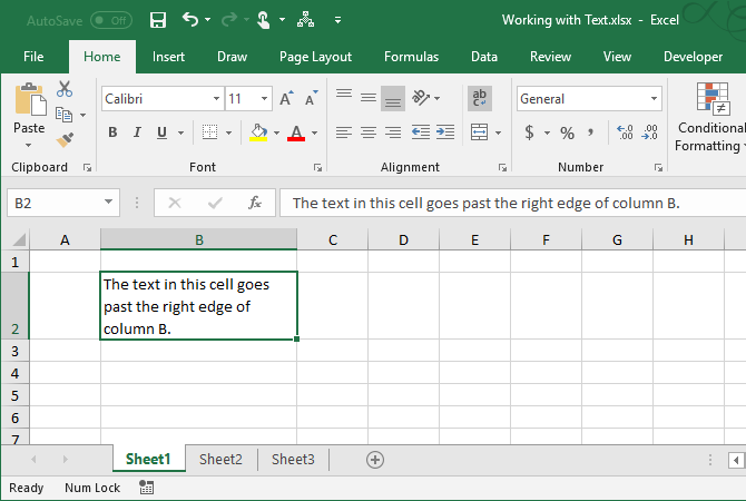 excel textové funkce - Text se automaticky zalomí do buňky