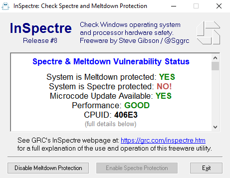 Bezplatné bezpečnostní nástroje – InSpectre detekuje zranitelnosti Spectre a Meltdown ve vašem CPU