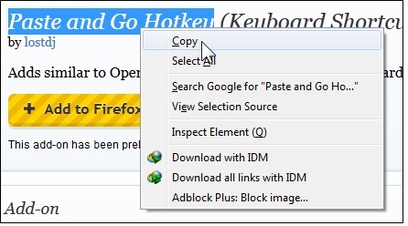 Klávesová zkratka Paste and Go: Získejte zástupce klávesových zkratek v prohlížeči Firefox pro kopii funkce „Paste & Go“