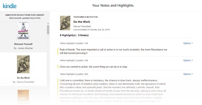 Existuje lepší způsob, jak zobrazit Kindle Notes a Highlights KIndle Highlights