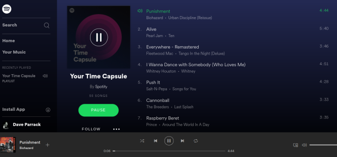 Tento seznam Spotify umožňuje, abyste se znovu cítili mladí, aby si všiml snímku s časovou tobolkou