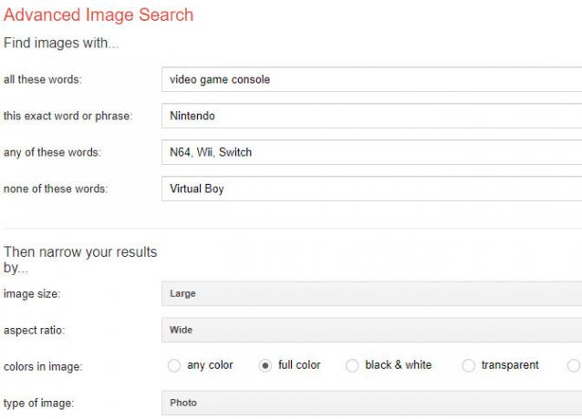 Pokročilé vyhledávání obrázků Google
