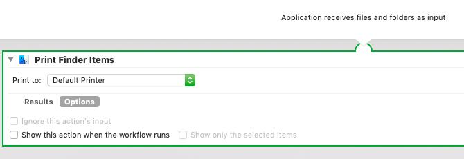 Automator aplikace pro tisk dokumentů na Mac