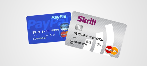 Debet PayPal Skrill Mastercard