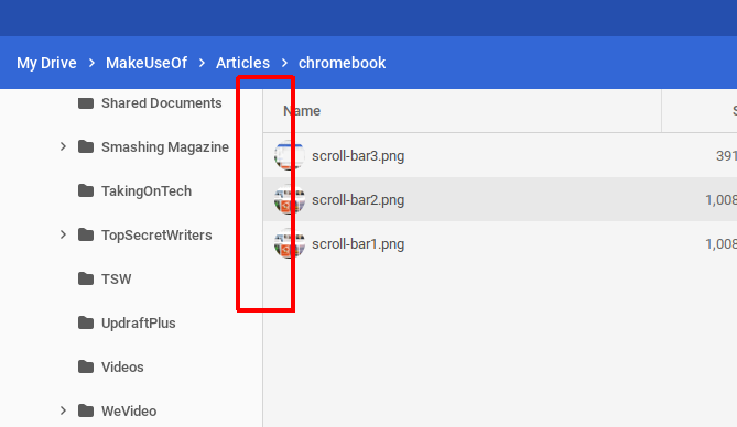 Opravte obtěžování Chromebooku - automatické skrývání posuvníků