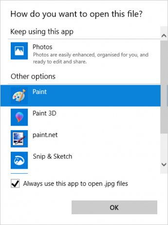 Windows 10 výběr jiného programu pro otevírání souborů