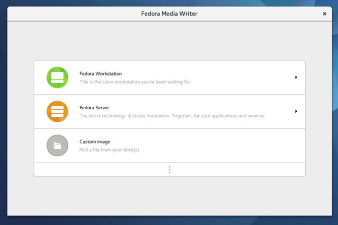 new fedora 25 fedora media writer