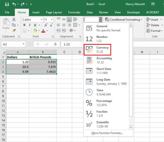 Jak používat různé symboly měny ve specifických buňkách v měně Excel Excel 1