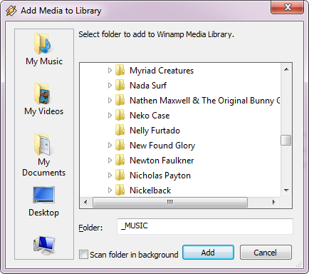 Winamp - přehrávač Solid Media, který vyniká ve správě vaší hudební sbírky [Windows] Winamp Přidejte média do knihovny