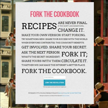 Start Forking: Open Source inspirace přichází na vaření a recepty s vidličkou The Cookbook ForkTheCookbook06