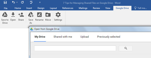 Google Drive Plugin pro MS Office