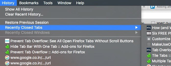 firefox nedávno zavřel karty