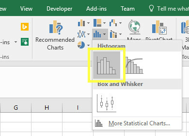 histogram insert excel