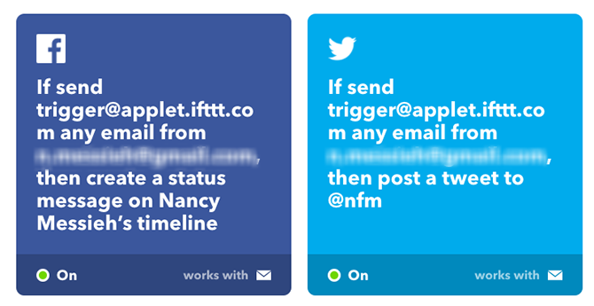 Tento e-mail Trick příspěvky na Twitter a Facebook ve stejnou dobu IFTTT1 670x345