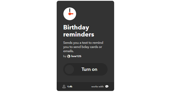 Průvodce Ultimate IFTTT: Používejte nejvýkonnější nástroj na webu jako Pro 21IFTTT BirthdayReminder