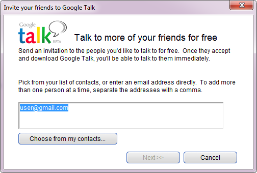 aplikace Google Talk