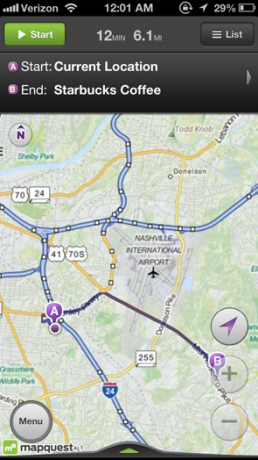 mapquest na iphone