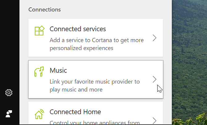 Hudba Cortana Desktop Connect Music