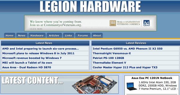 5 webů s hardwarovým hodnocením počítačového hardwaru pro hardware PC Enthusiast Legion