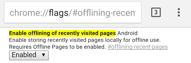 Chrome-flags-Android-nedávno navštívené stránky