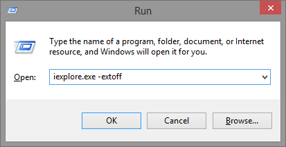 5.2 Spustit - iexplore.exe -extoff