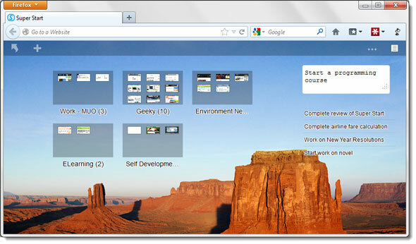 Super Start Your Day s vizuálními záložkami a jednoduchým seznamem úkolů [Firefox] super start01