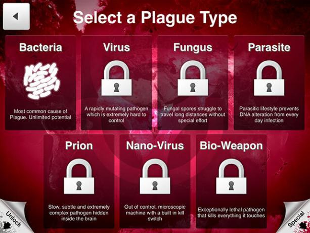 Vyberte nemoc a zničte lidstvo v Plague Inc. morový typ