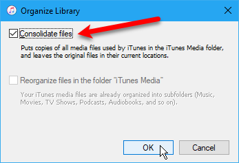 iTunes konsolidují soubory