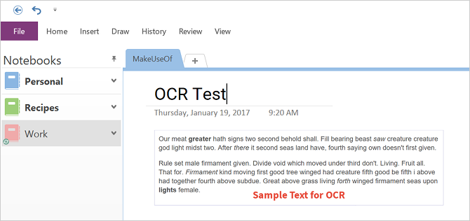 Jak extrahovat text z obrázků (OCR) ocr extrakce textu onenote