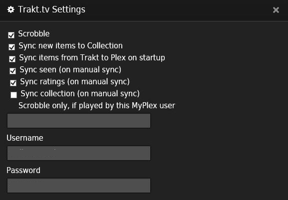 Trakt Scrobbler Plex plugin
