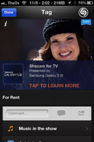 shazam aplikace pro iphone