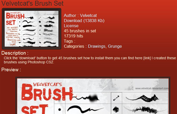 6 nejlepších webů ke stažení zdarma Photoshop Brushes brushking2