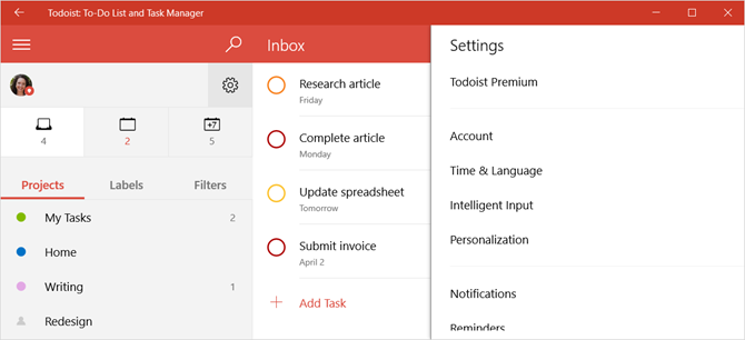 Jak zastavit přepínání úkolů (a najít tu, kterou si zamilujete) Todoist WindowsApp