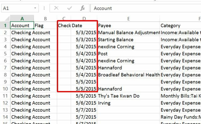 Bankovní informace Excel