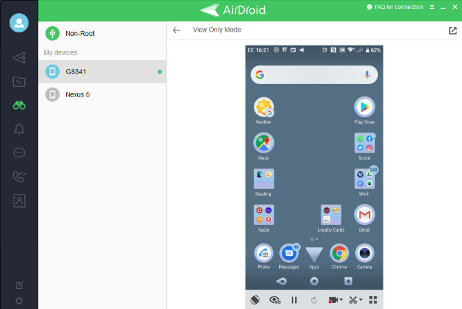 Nahrajte obrazovku Android do svého počítače pomocí AirDroid