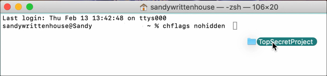 Terminal Unhide File on Mac