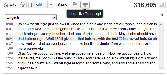 youtube interaktivní přepis
