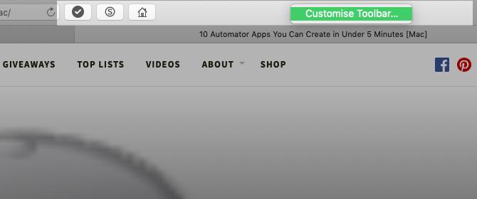 Přizpůsobte možnost lišty Toolbar v prohlížeči Safari v systému Mac